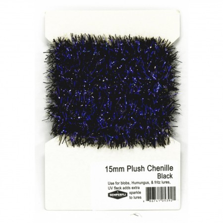 Синель Semperfli Plush Transluscent Chenille 15mm Black фото
