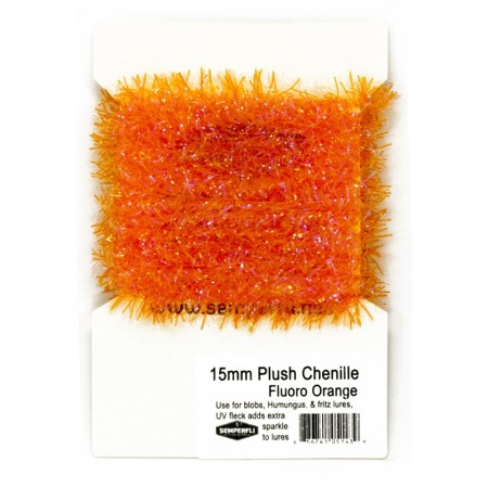Синель Semperfli Plush Transluscent Chenille 15mm Fl Orange  фото