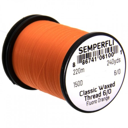 Нитки Semperfli Classic Waxed Thread 6/0 240yds Fl Orange фото