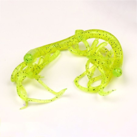 Силикон Hareline Mini Squiggle Worms #54 Fl Chartreuse фото