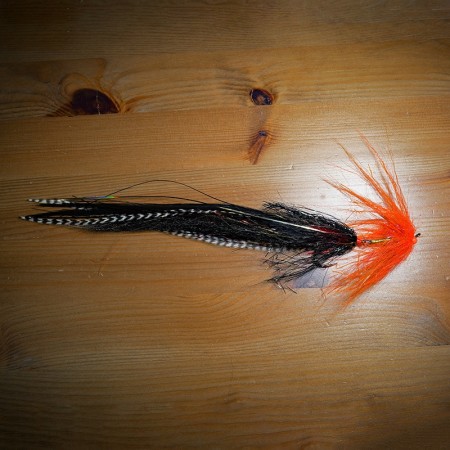 Муха Стример TFF Taimen Articulated Streamer 27cm Black/Orange фото