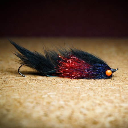 Муха нахлыст CRM Rabbit Leech Fly #2 - Black/Red фото