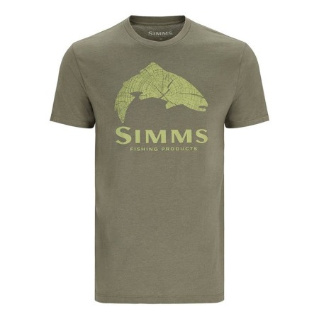 Футболка SIMMS Wood Trout Fill T-Shirt Military Heather/Neon M фото