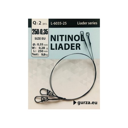 Поводок GURZA Nitinol Leader Titanium Wire 0.35mm 25cm 9.8кг 2pcs фото