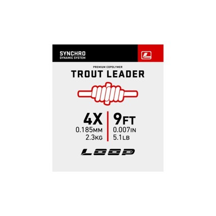 Подлесок Loop Synchro 9' Nylon Leader 4X 0.185mm 5.1lbs фото