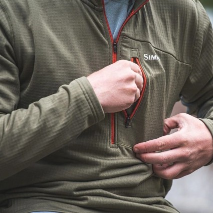 Пуловер SIMMS Thermal 1/4 Zip Top Dark Stone M фото 3