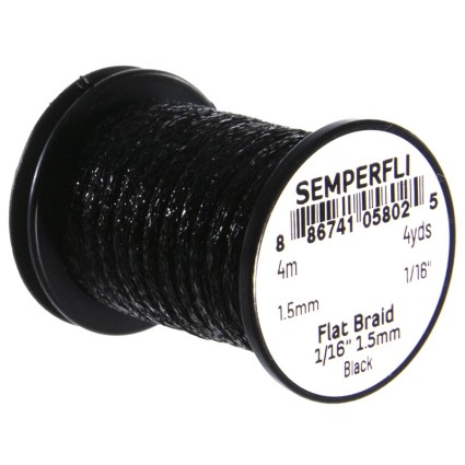 Люрекс Semperfli Flat Braid 1.5mm 4m 1/16" Black фото 1