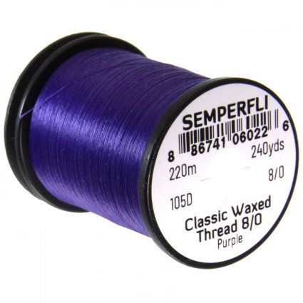 Нитки Semperfli Classic Waxed Thread 8/0 240yds Purple фото 1