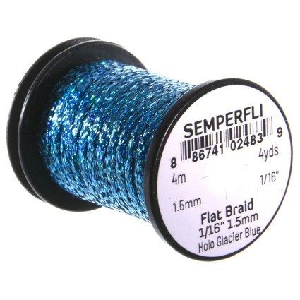 Люрекс Semperfli Flat Braid 1.5mm 4m 1/16" Holo Glaicer Blue фото 1