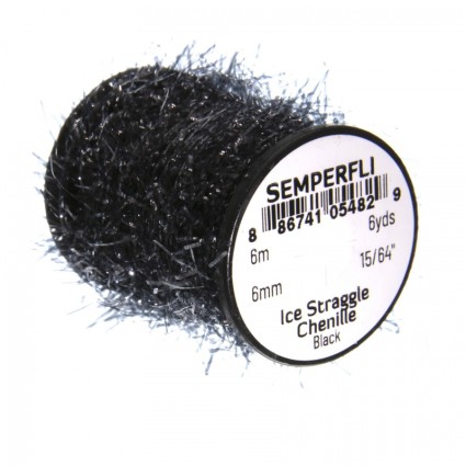 Синель Semperfli Ice Straggle Chenille Black фото 1