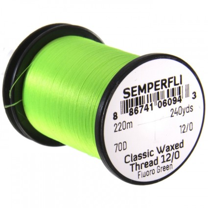 Нитки Semperfli Classic Waxed Thread 12/0 240yds Fluoro Green фото 1