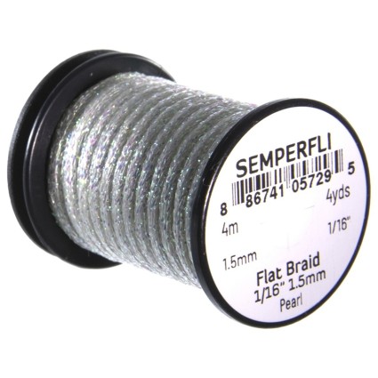 Люрекс Semperfli Flat Braid 1.5mm 4m 1/16" Pearl фото 1
