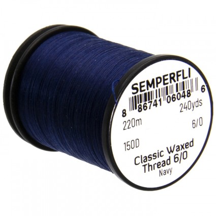 Нитки Semperfli Classic Waxed Thread 6/0 240yds Navy фото 1