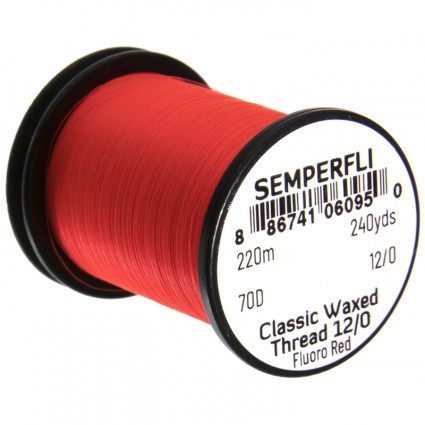Нитки Semperfli Classic Waxed Thread 12/0 240yds Fluoro Red фото 1