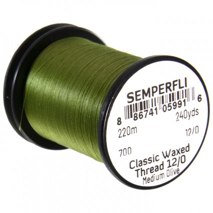 Нитки Semperfli Classic Waxed Thread 12/0 240yds Medium Olive фото 1