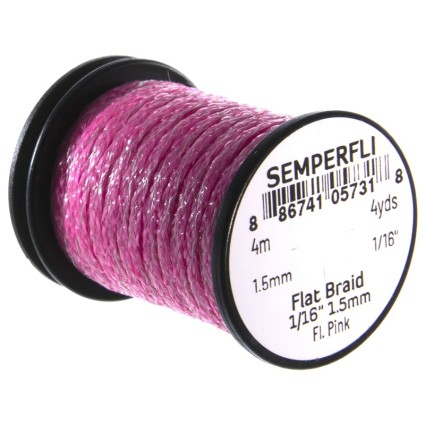 Люрекс Semperfli Flat Braid 1.5mm 4m 1/16" Fl Pink фото 1