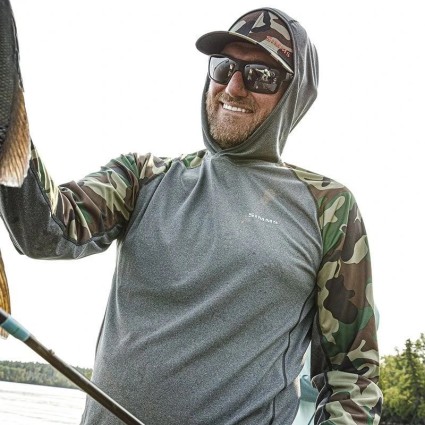 Термофутболка SIMMS SolarFlex Hoody Print Woodland Camo/Carbon Heather M фото 2