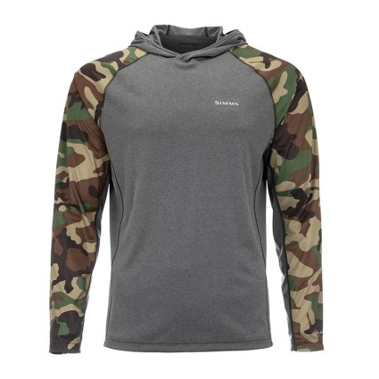 Термофутболка SIMMS SolarFlex Hoody Print Woodland Camo/Carbon Heather L фото 1