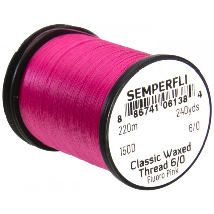 Нитки Semperfli Classic Waxed Thread 6/0 240yds Fl Pink фото 1