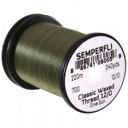 Нитки Semperfli Classic Waxed Thread 12/0 240yds Olive Dun фото 1