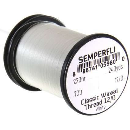 Нитки Semperfli Classic Waxed Thread 12/0 240yds White фото 1