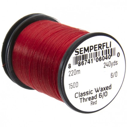 Нитки Semperfli Classic Waxed Thread 6/0 240yds Red фото 1