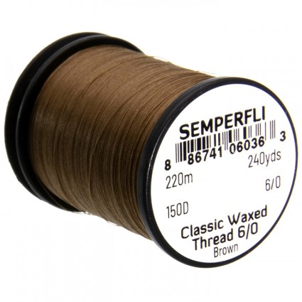 Нитки Semperfli Classic Waxed Thread 6/0 240yds Brown фото 1
