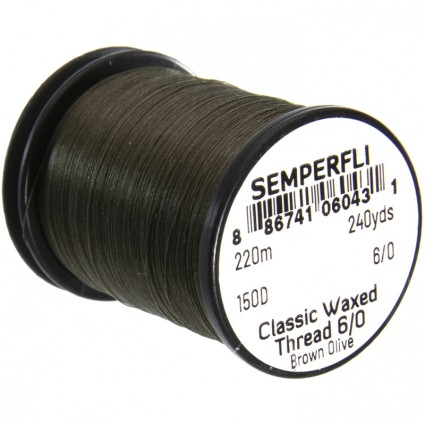 Нитки Semperfli Classic Waxed Thread 6/0 240yds Brown Olive фото 1