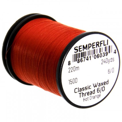 Нитки Semperfli Classic Waxed Thread 6/0 240yds Hot Orange фото 1