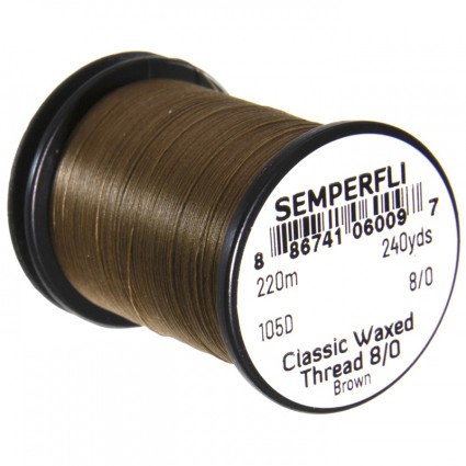 Нитки Semperfli Classic Waxed Thread 8/0 240yds Brown фото 1
