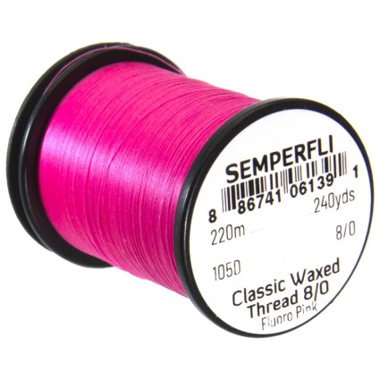 Нитки Semperfli Classic Waxed Thread 8/0 240yds Fl Pink фото 1