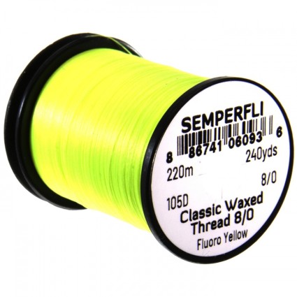 Нитки Semperfli Classic Waxed Thread 8/0 240yds Fl Yellow фото 1