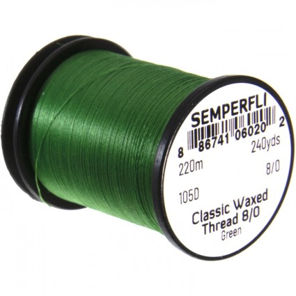 Нитки Semperfli Classic Waxed Thread 8/0 240yds Green фото 1