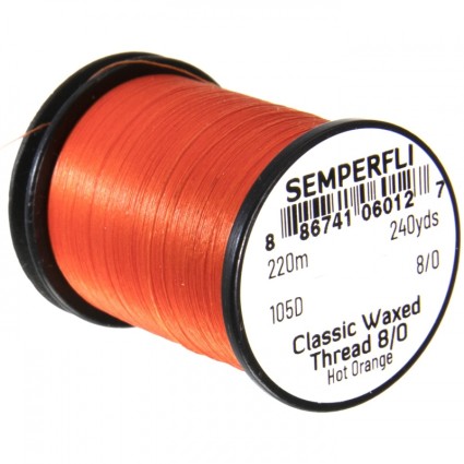 Нитки Semperfli Classic Waxed Thread 8/0 240yds Hot Orange фото 1
