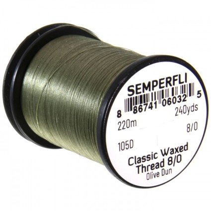 Нитки Semperfli Classic Waxed Thread 8/0 240yds Olive Dun фото 1