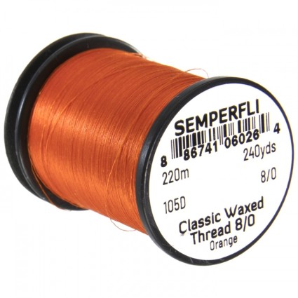 Нитки Semperfli Classic Waxed Thread 8/0 240yds Orange фото 1