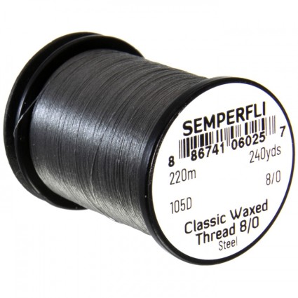 Нитки Semperfli Classic Waxed Thread 8/0 240yds Steel фото 1
