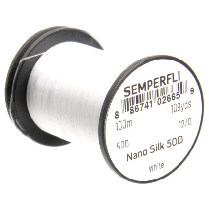 Нитки Semperfli Nano Silk 50D 100м 12/0 White фото 1