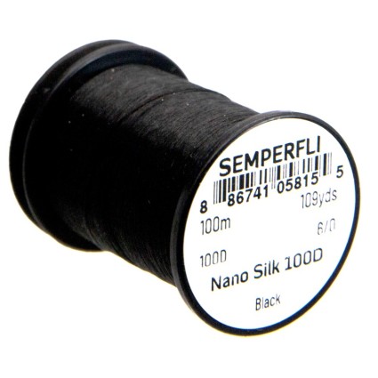 Нитки Semperfli Nano Silk 100D 100m 6/0 Black фото 1