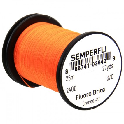 Нить Semperfli Fluoro Brite #7 25m Orange фото 1