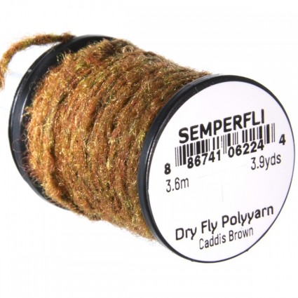 Шерсть Semperfli Dry Fly Polyyarn 3.6m Caddis Brown фото 1