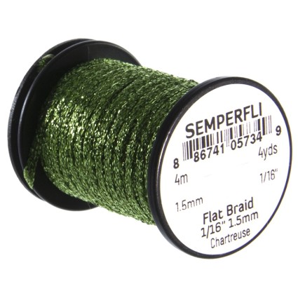 Люрекс Semperfli Flat Braid 1.5mm 4m 1/16" Chartreuse фото 1