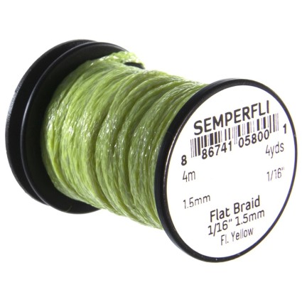 Люрекс Semperfli Flat Braid 1.5mm 4m 1/16" Fl Yellow фото 1