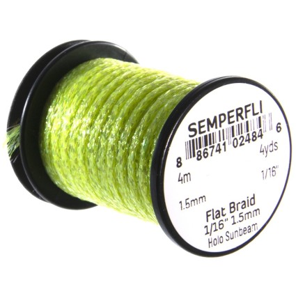 Люрекс Semperfli Flat Braid 1.5mm 4m 1/16" Holo Sunbeam фото 1