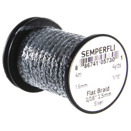 Люрекс Semperfli Flat Braid 1.5mm 4m 1/16" Silver фото 1