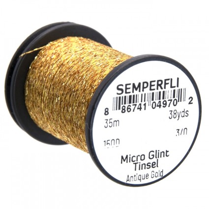 Люрекс Semperfli Micro Glint Nymph Tinsel 35m Antique Gold фото 1