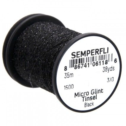 Люрекс Semperfli Micro Glint Nymph Tinsel 35m Black фото 1