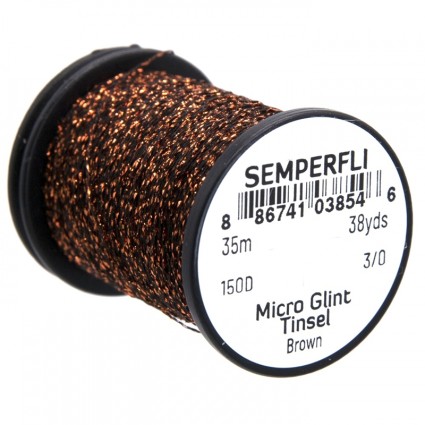 Люрекс Semperfli Micro Glint Nymph Tinsel 35m Brown фото 1
