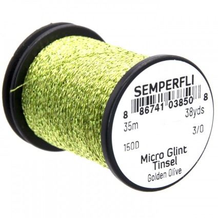 Люрекс Semperfli Micro Glint Nymph Tinsel 35m Golden Olive фото 1