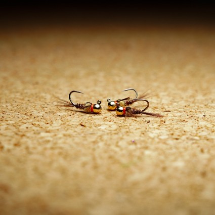 Муха нахлыст TFF SB Tungsten Head 4.0mm Pheasant Tail Jig #12 0.7g Natural/Orange фото 2